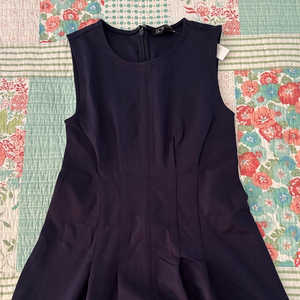 J. Crew NWT Navy Sleeveless Full Length Dress - Picture 2 of 6